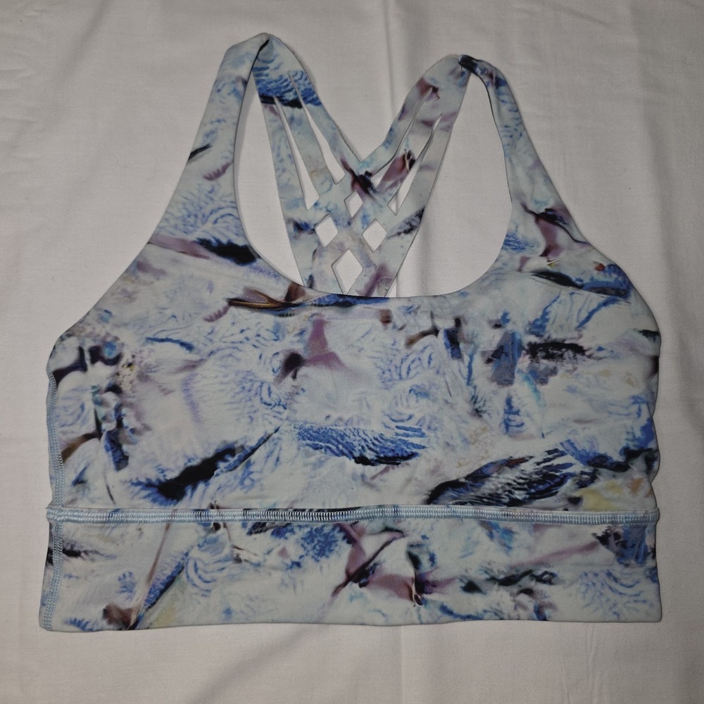 Lululemon Athletica Size 8 Free To Be Mind Over Miles Light Blue Sports Bra